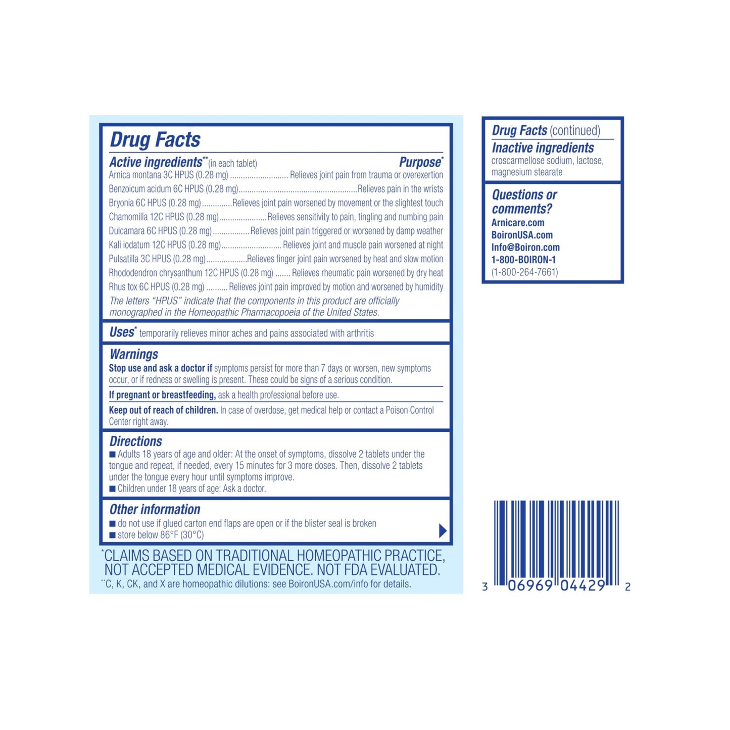 Boiron Arnicare Arthritis Tablets for Arthritis Pain Relief, Joint Soreness, and Rheumatic Pain - 120 Count - dailyvitalstore