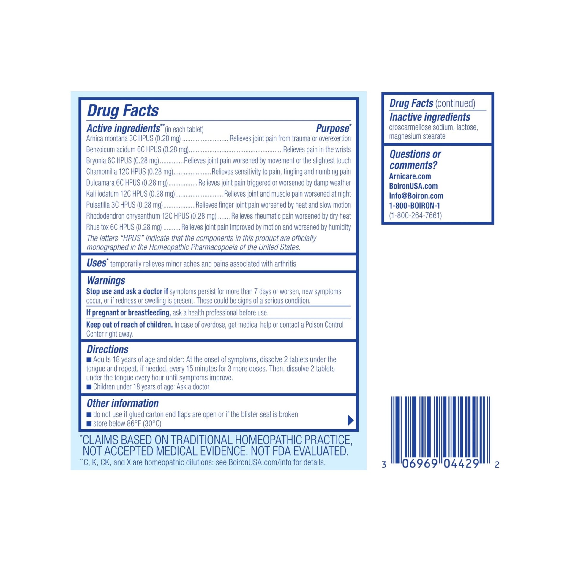 Boiron Arnicare Arthritis Tablets for Arthritis Pain Relief, Joint Soreness, and Rheumatic Pain - 120 Count - dailyvitalstore