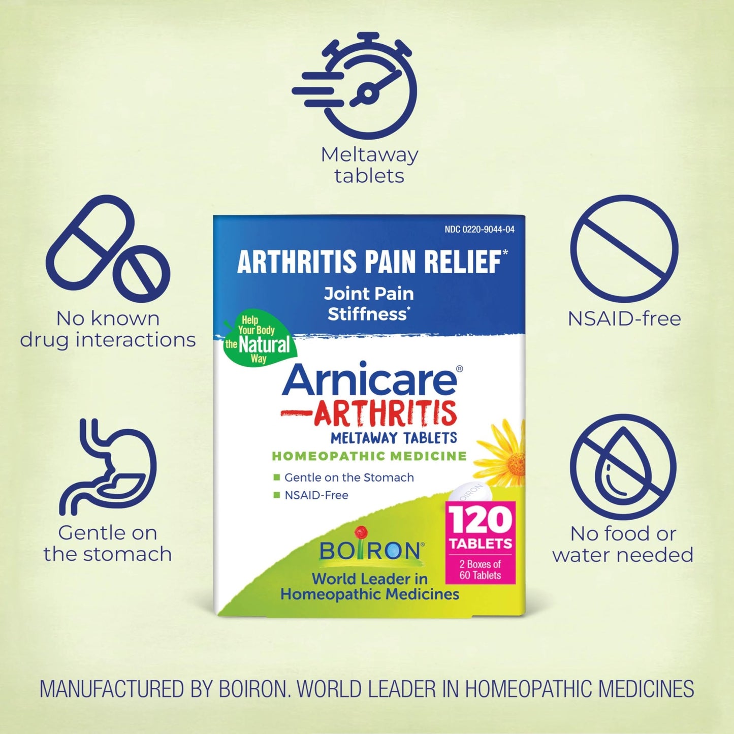 Boiron Arnicare Arthritis Tablets for Arthritis Pain Relief, Joint Soreness, and Rheumatic Pain - 120 Count - dailyvitalstore