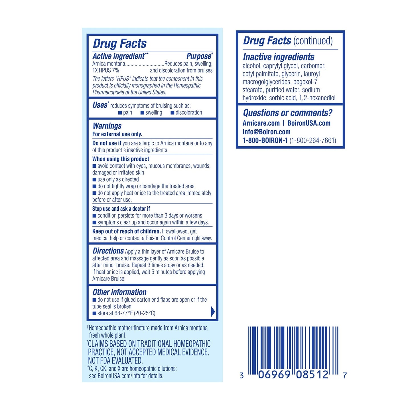 Boiron Arnicare Bruise Cream for Pain Relief from Bruising and Swelling or Discoloration from Injury - 1.4 oz - dailyvitalstore