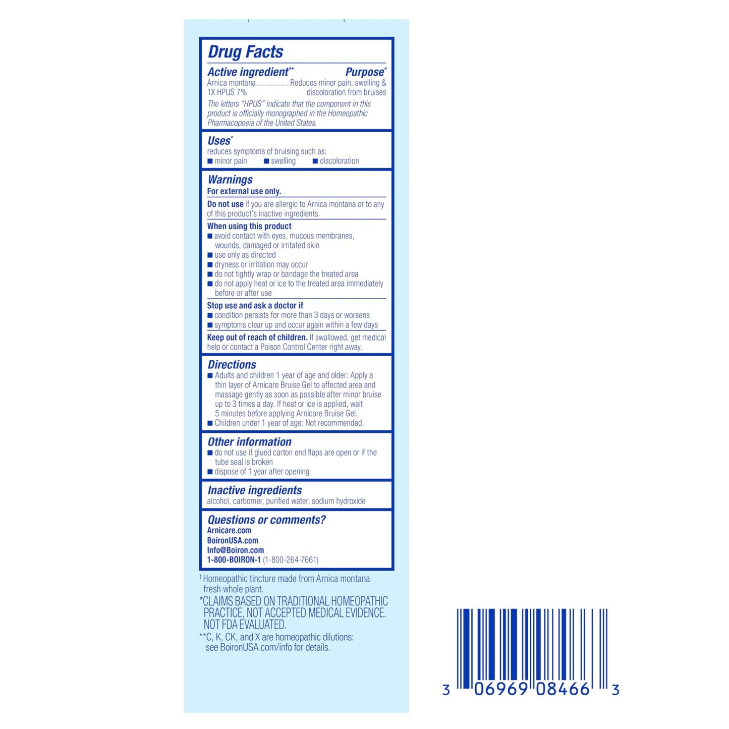Boiron Arnicare Bruise Gel for Pain, Inflammation or Swelling, Soreness, and Discoloration - Non-greasy and Fragrance-Free - 4.2 oz - dailyvitalstore