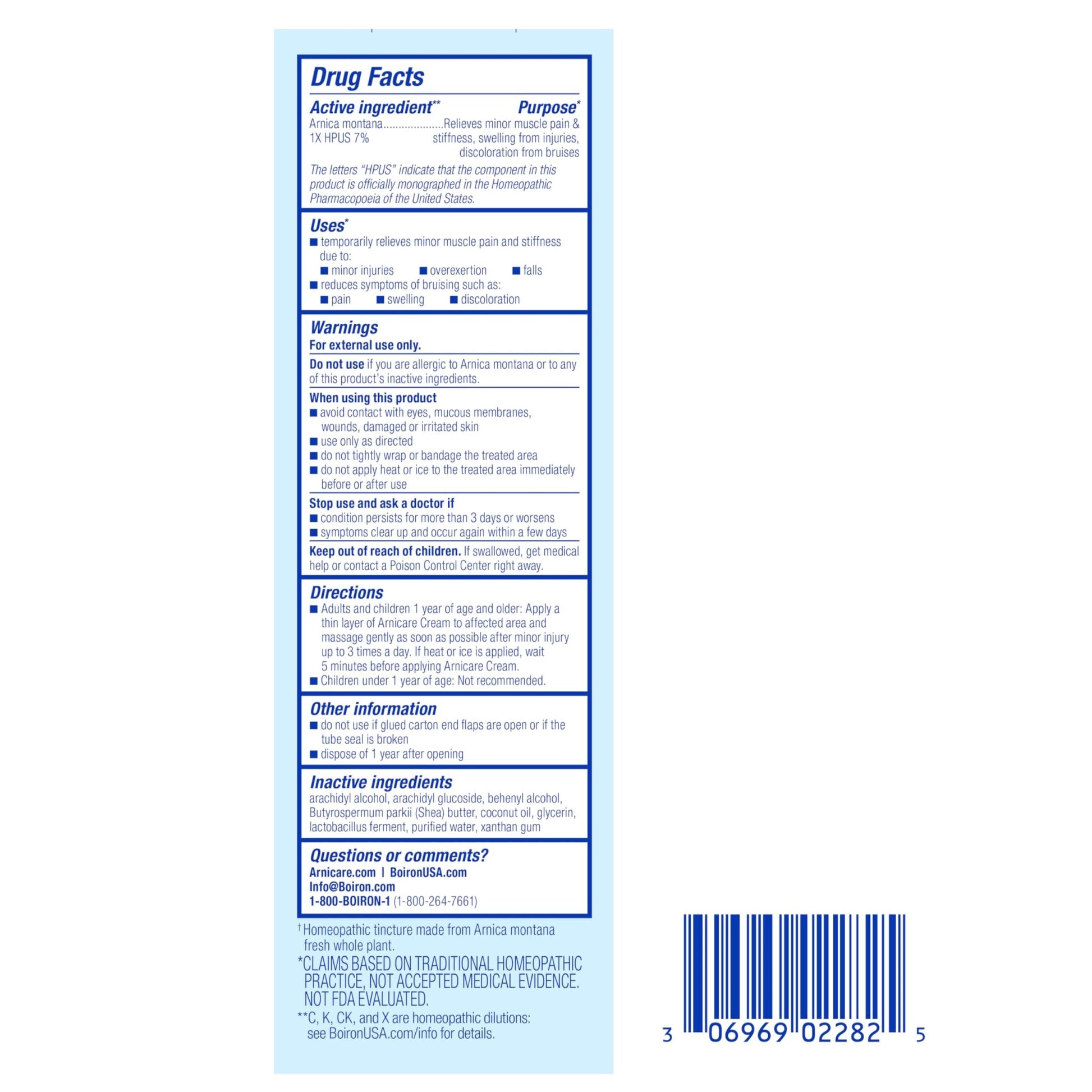 Boiron Arnicare Cream for Joint Pain, Muscle Pain, Swelling, Soreness, Stiffness, and Bruises - Fast Absorbing and Fragrance-Free - 4.2 oz - dailyvitalstore