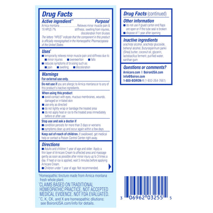 Boiron Arnicare Cream for Relief for Joint Pain, Muscle Pain, Muscle Soreness, and Swelling from Bruises or Injury - Fast Absorbing and Fragrance-Free - 1.3 oz - dailyvitalstore