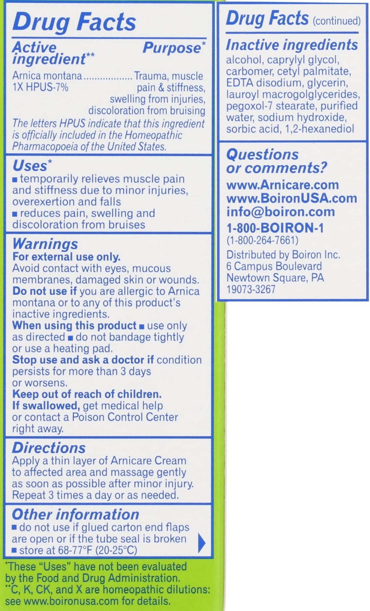 Boiron Arnicare Cream, Homeopathic Medicine for Pain Relief, 1.3 Ounce (Pack of 1) - dailyvitalstore