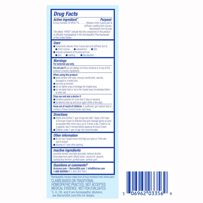 Boiron Arnicare Cream Natural Soothing Relief for Joint Pain, Muscle Pain, Swelling, Soreness, and Stiffness - Fast Absorbing and Fragrance-Free - 2.5 oz - dailyvitalstore