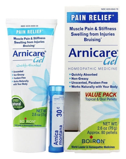 Boiron Arnicare Gel 2.6 oz with Arnica Montana Pellets 80 ct Bluetube - dailyvitalstore