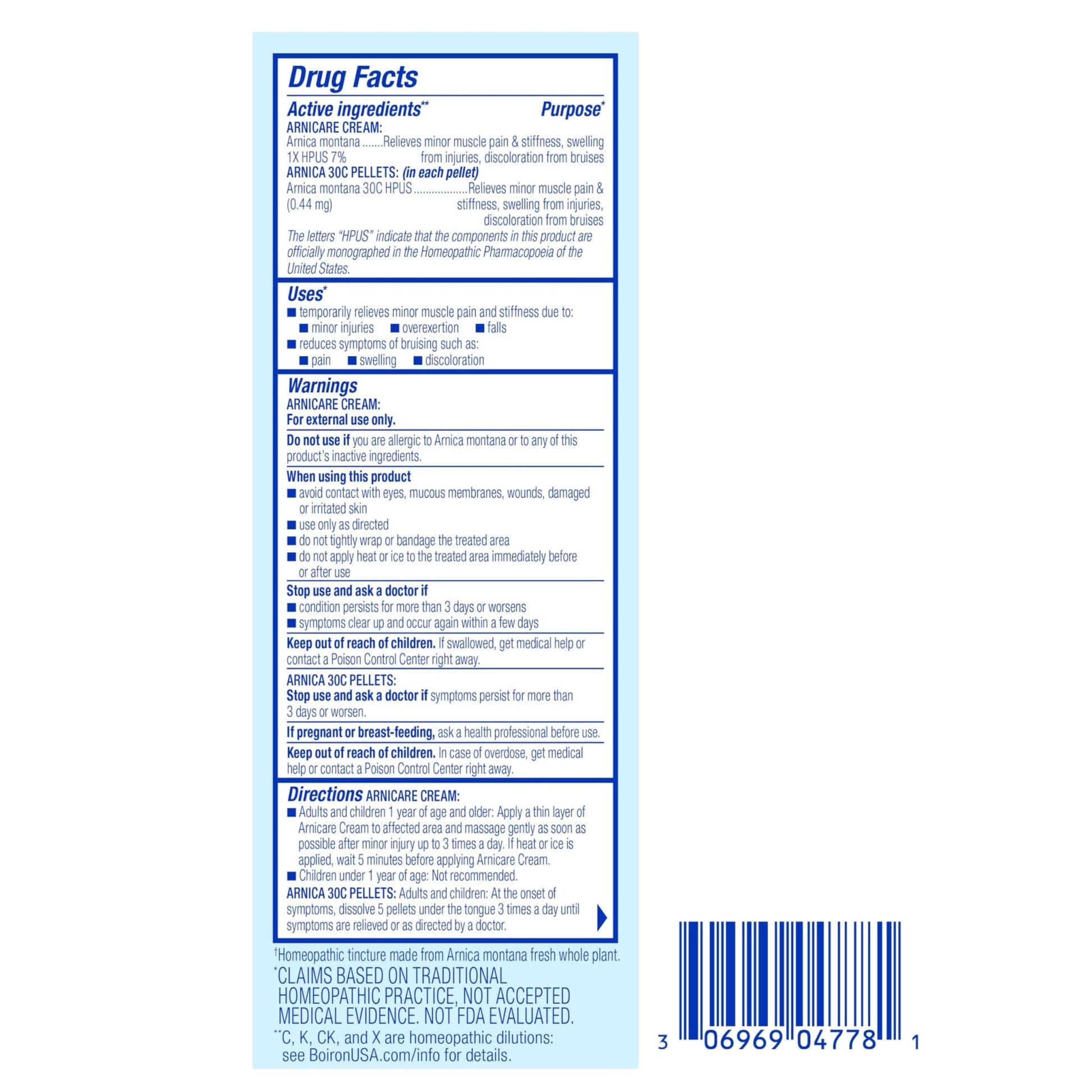Boiron Arnicare Gel and Arnica 30c Value Pack for Pain Relief, Muscle Soreness, and Swelling from Bruising or Injury - 2.6 oz + 80 Pellet Tube - dailyvitalstore