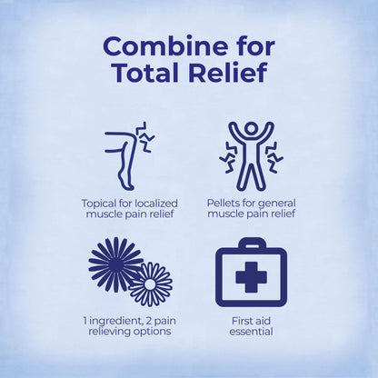 Boiron Arnicare Gel and Arnica 30c Value Pack for Pain Relief, Muscle Soreness, and Swelling from Bruising or Injury - 2.6 oz + 80 Pellet Tube - dailyvitalstore