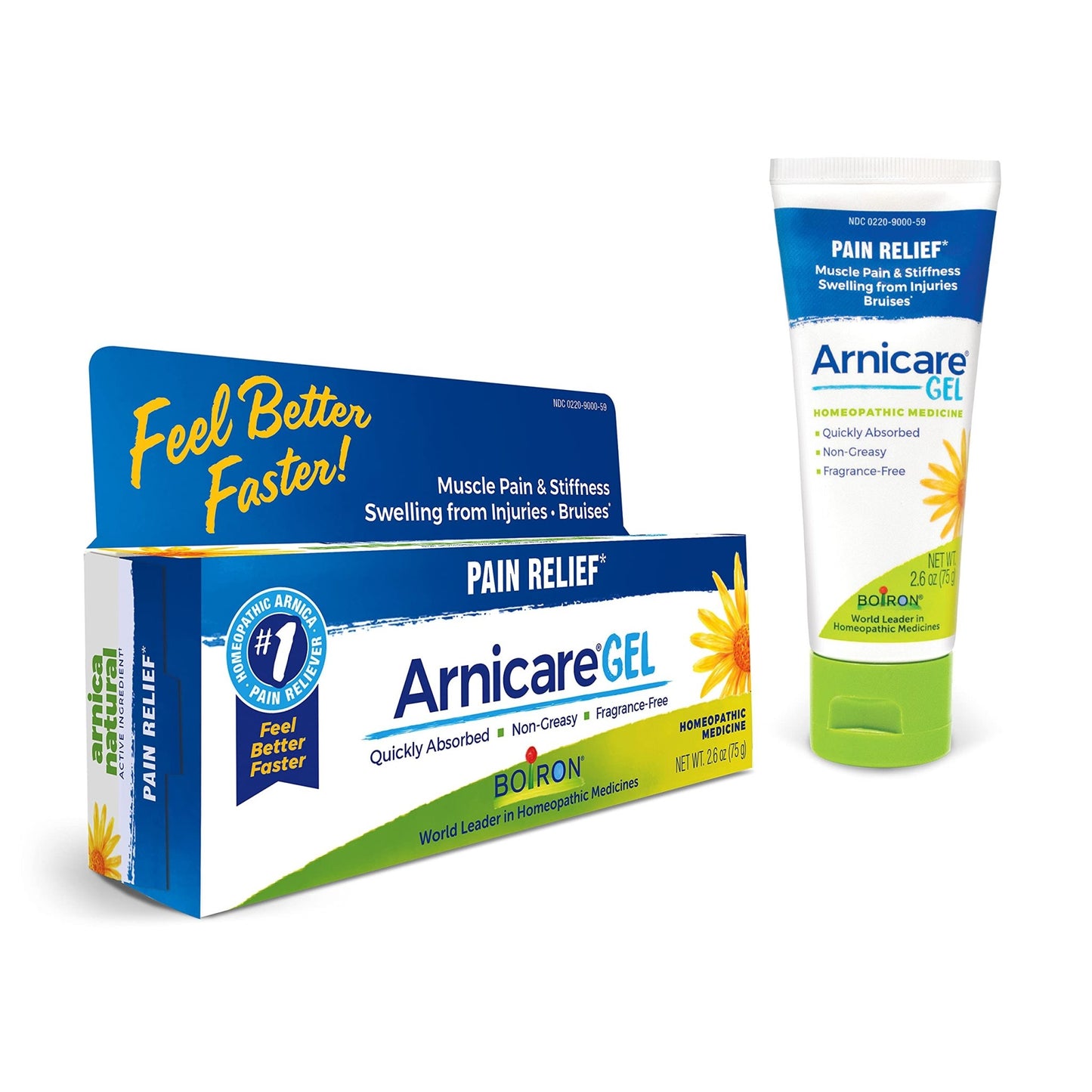 Boiron Arnicare Gel for Joint Pain, Muscle Pain, Swelling, Soreness, and Stiffness - Non-greasy and Fragrance-Free - 2.6 oz - dailyvitalstore