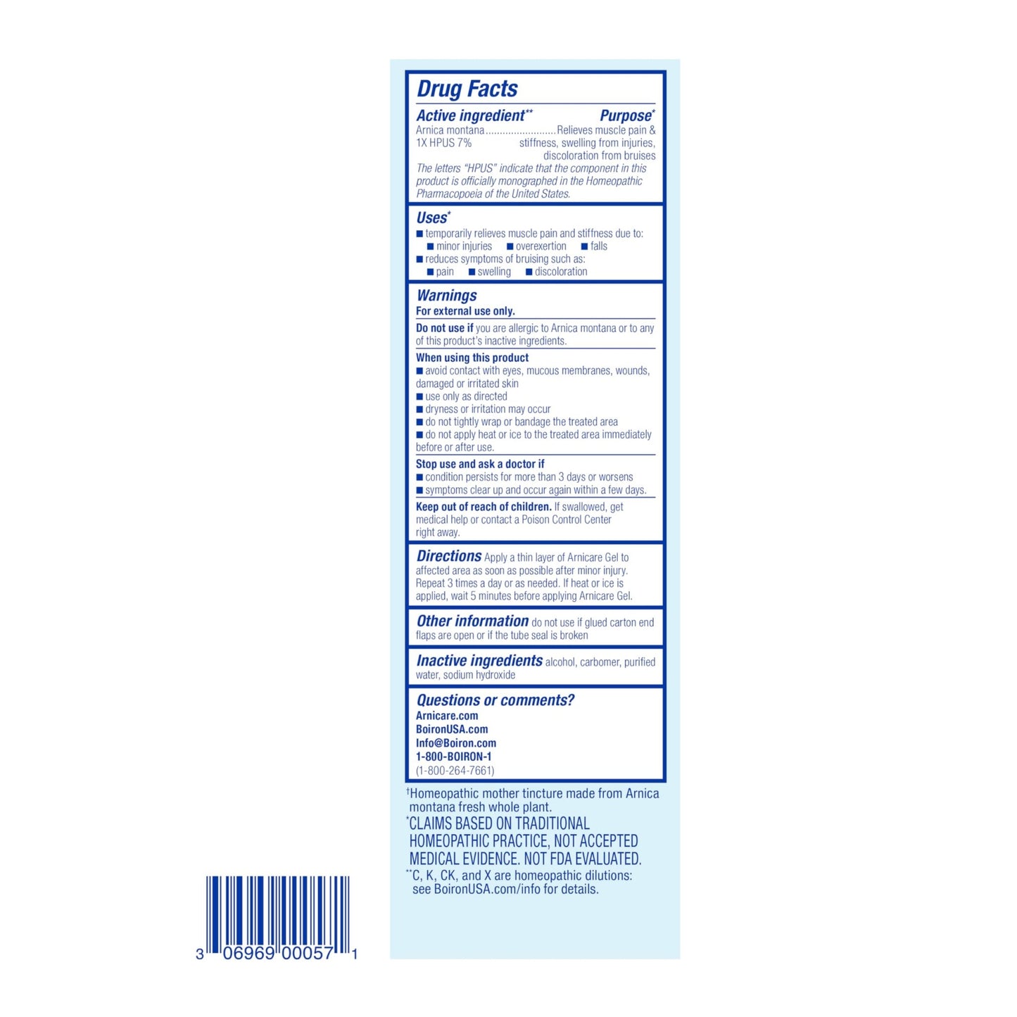 Boiron Arnicare Gel for Relief of Joint Pain, Muscle Pain, Muscle Soreness, and Swelling from Bruises or Injury - Non-greasy and Fragrance-Free - 4.2 oz - dailyvitalstore