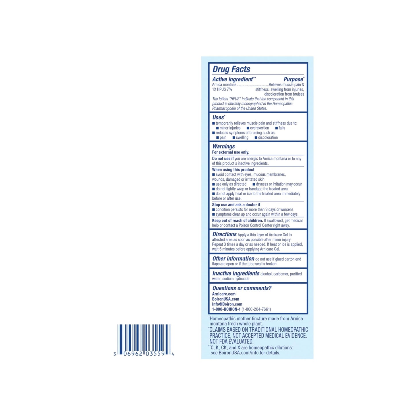 Boiron Arnicare Gel - Non-Greasy and Fragrance-Free - 2.6 oz - dailyvitalstore