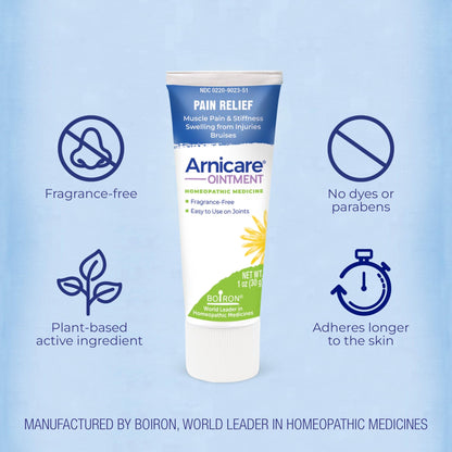 Boiron Arnicare Ointment for Relief of Joint Pain, Muscle Pain, Muscle Soreness, and Swelling from Bruises or Injury - Non-greasy and Fragrance-Free - 1 oz - dailyvitalstore