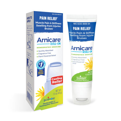 Boiron Arnicare Roll-On for Relief of Joint Pain, Muscle Pain, Muscle Soreness, and Swelling from Bruises or Injury - Cooling Metal Roller and Fragrance-Free - 1.5 oz - dailyvitalstore