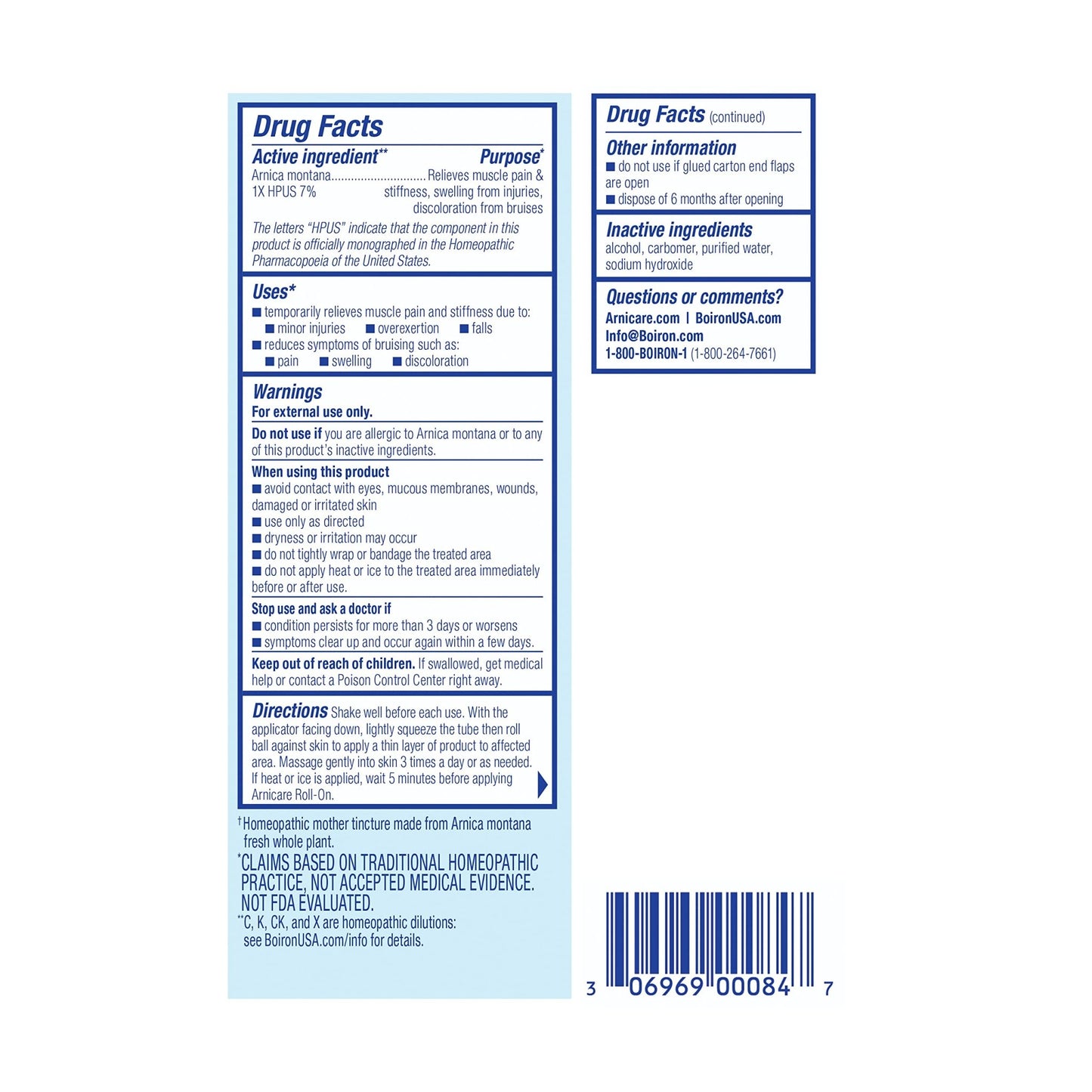 Boiron Arnicare Roll-on gel, for bruising, pain, stiffness, aches, Homeopathic Medicine for Pain Relief, 1.5 Ounce (Pack of 1) - dailyvitalstore