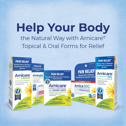 Boiron Arnicare Tablets - 100 Count for Pain Relief from Muscle Pain, Joint Soreness, Swelling from Injury or Bruises - Arnica Meltaway Tabs - dailyvitalstore