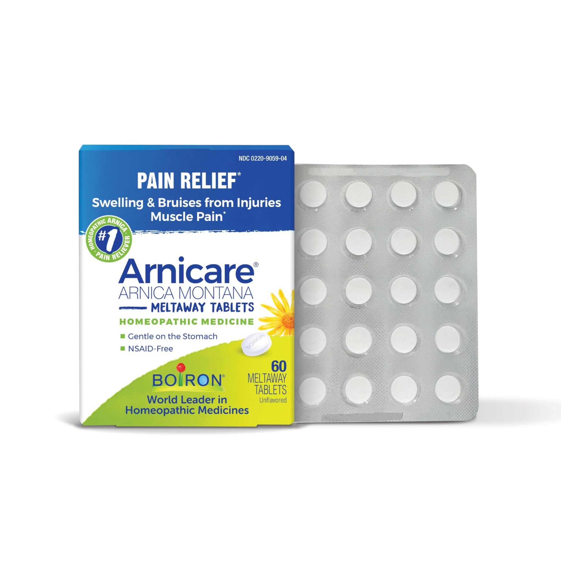Boiron Arnicare Tablets for Pain Relief from Muscle Pain, Joint Soreness, Swelling from Injury or Bruises - 60 Count - dailyvitalstore