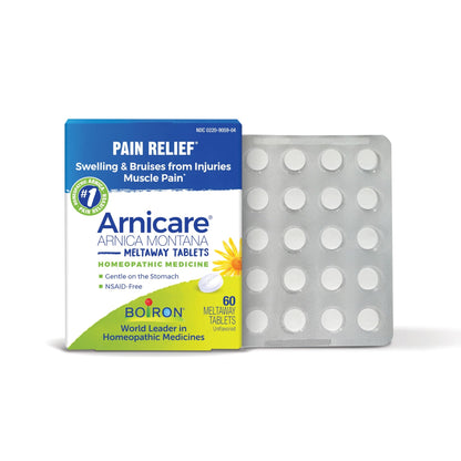 Boiron Arnicare Tablets for Pain Relief from Muscle Pain, Joint Soreness, Swelling from Injury or Bruises - 60 Count - dailyvitalstore