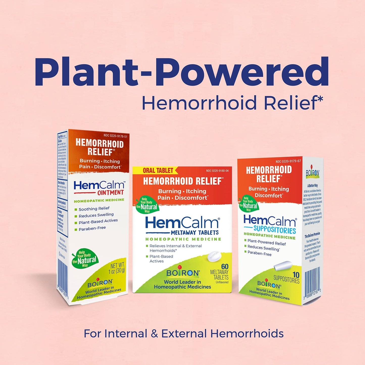 Boiron HemCalm Suppositories for Hemorrhoid Relief of Pain, Itching, Swelling or Discomfort - 10 Count (Pack of 2) - dailyvitalstore