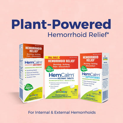 Boiron HemCalm Suppositories for Hemorrhoid Relief of Pain, Itching, Swelling or Discomfort - 10 Count (Pack of 2) - dailyvitalstore