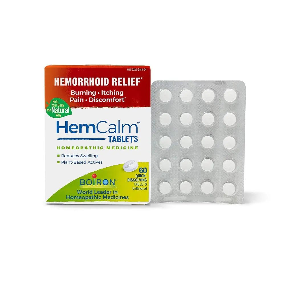 Boiron HemCalm Tablets for Hemorrhoid Relief of Pain, Itching, Swelling or Discomfort - 60 Count - dailyvitalstore