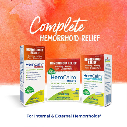Boiron HemCalm Tablets for Hemorrhoid Relief of Pain, Itching, Swelling or Discomfort - 60 Count - dailyvitalstore