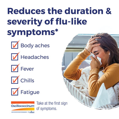 Boiron Oscillococcinum for Relief from Flu-Like Symptoms of Body Aches, Headache, Fever, Chills, and Fatigue - 30 Doses - dailyvitalstore