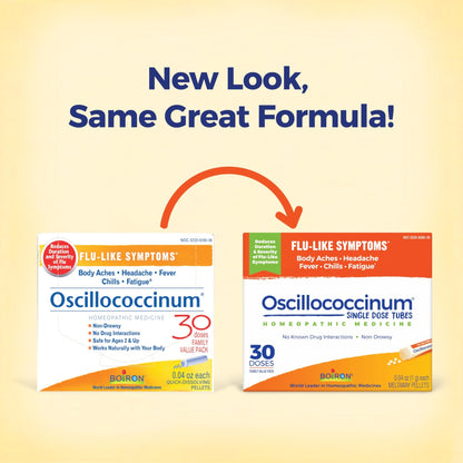Boiron Oscillococcinum for Relief from Flu-Like Symptoms of Body Aches, Headache, Fever, Chills, and Fatigue - 30 Doses - dailyvitalstore