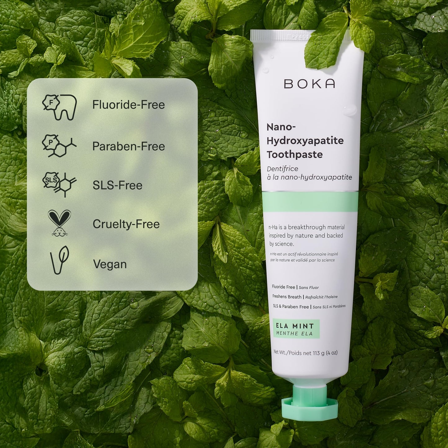 Boka Fluoride Free Toothpaste, Nano Hydroxyapatite Toothpaste, Appropriate for Sensitive Teeth - for Adult Oral Care - dailyvitalstore