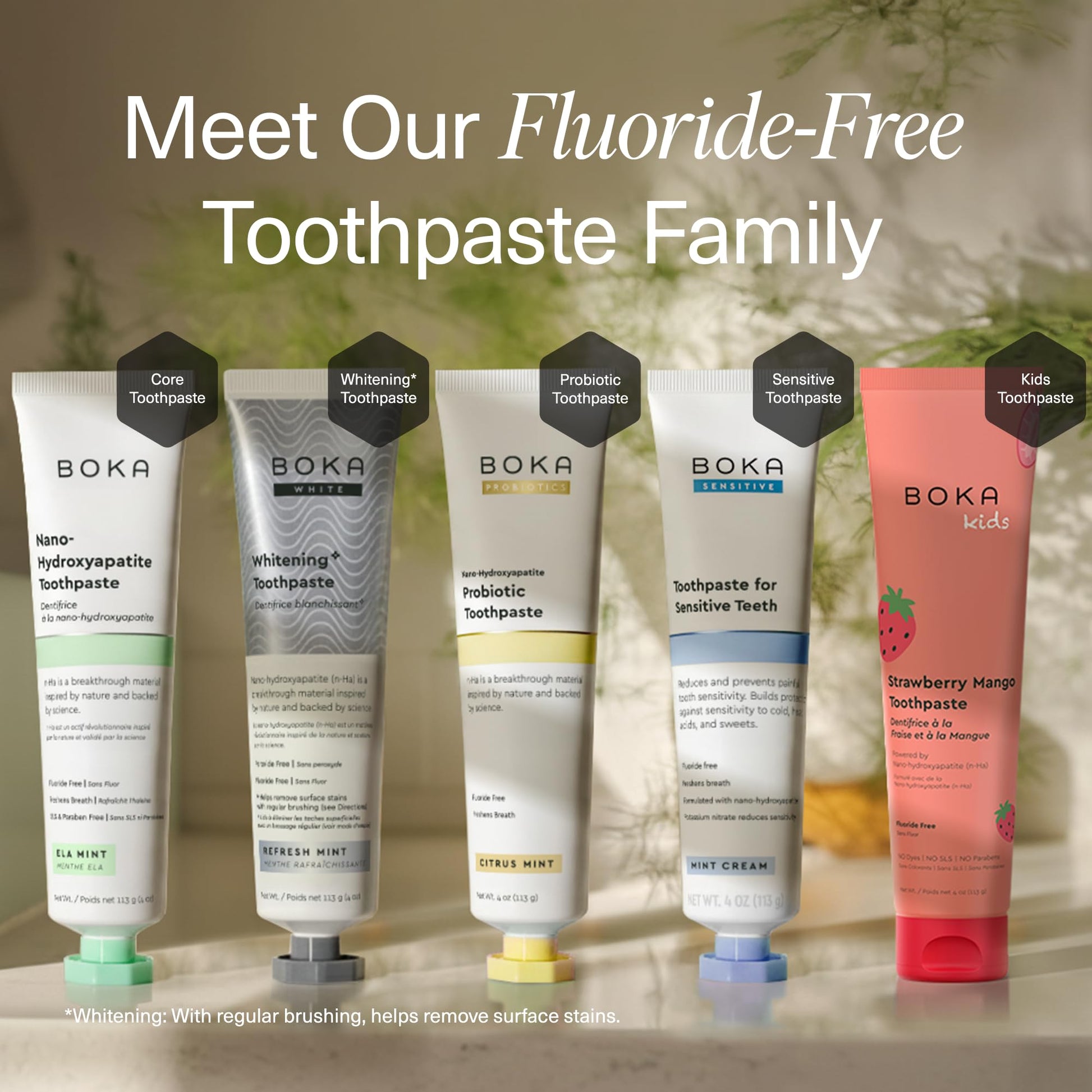 Boka Fluoride Free Toothpaste, Nano Hydroxyapatite Toothpaste, Appropriate for Sensitive Teeth - for Adult Oral Care - dailyvitalstore