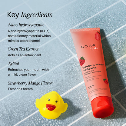 Boka Fluoride Free Toothpaste Nano Hydroxyapatite Toothpaste - Strawberry Mango Flavor, 4 oz 1Pk - dailyvitalstore