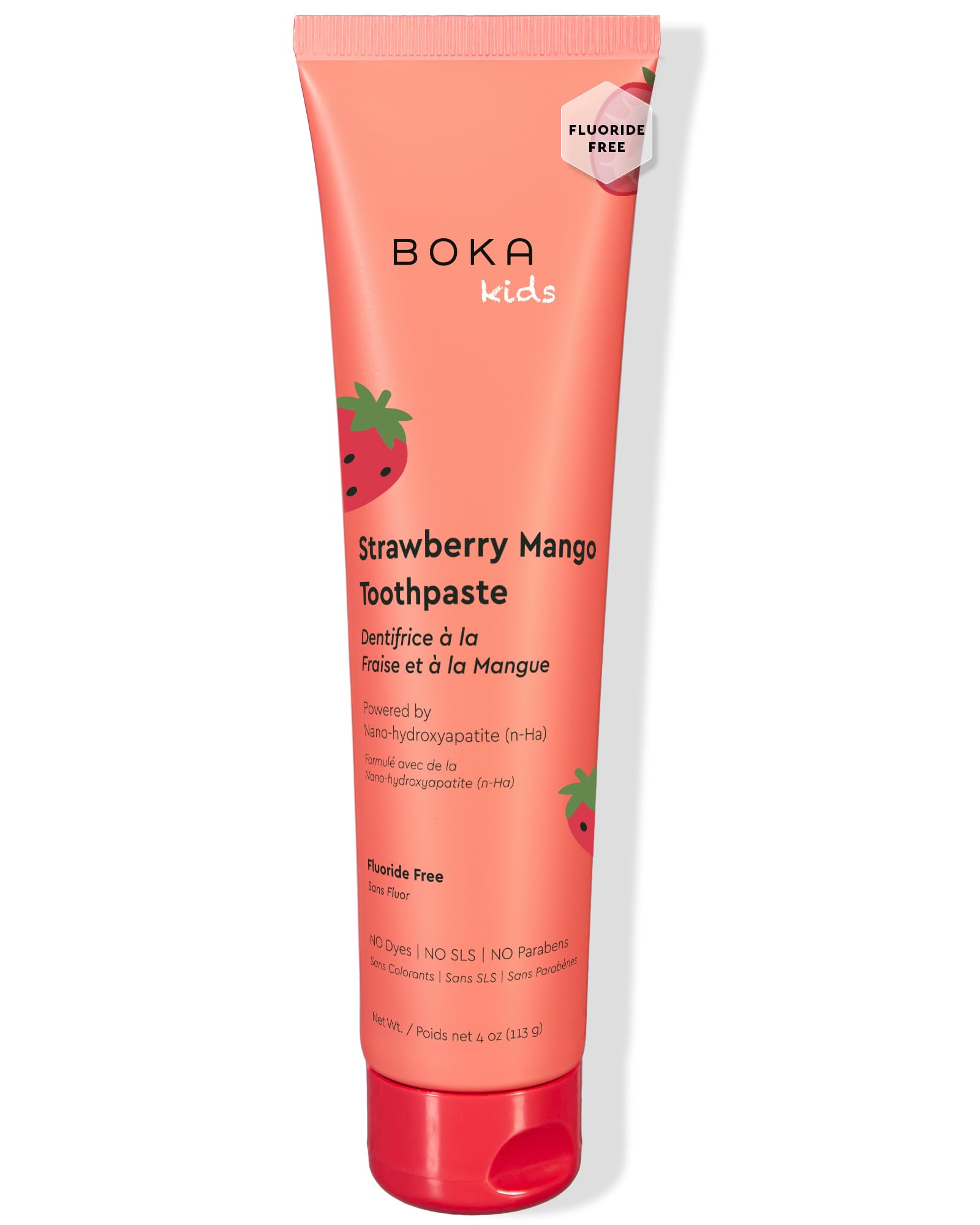 Boka Fluoride Free Toothpaste Nano Hydroxyapatite Toothpaste - Strawberry Mango Flavor, 4 oz 1Pk - dailyvitalstore
