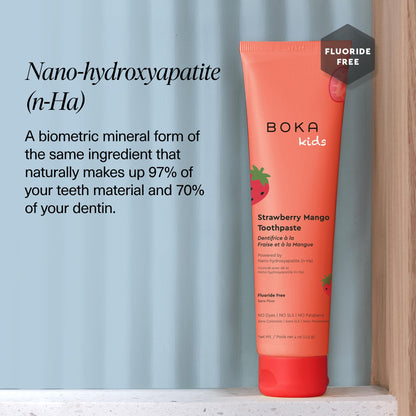 Boka Fluoride Free Toothpaste Nano Hydroxyapatite Toothpaste - Strawberry Mango Flavor, 4 oz 1Pk - dailyvitalstore
