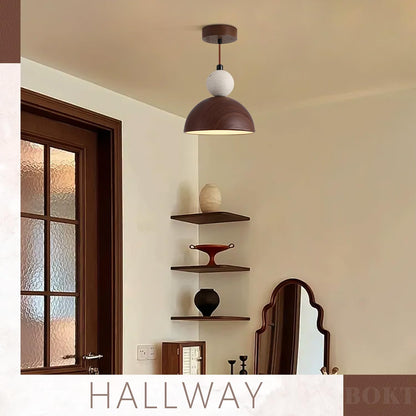 BOKT Wabi Sabi Pendant Light Nordic LED Ceiling Hanging Light Modern Natural Stone Pendant Light Adjustable Dimmable Walnut Mini Chandelier for Dining Room Living Room - dailyvitalstore