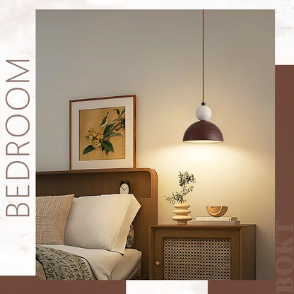 BOKT Wabi Sabi Pendant Light Nordic LED Ceiling Hanging Light Modern Natural Stone Pendant Light Adjustable Dimmable Walnut Mini Chandelier for Dining Room Living Room - dailyvitalstore