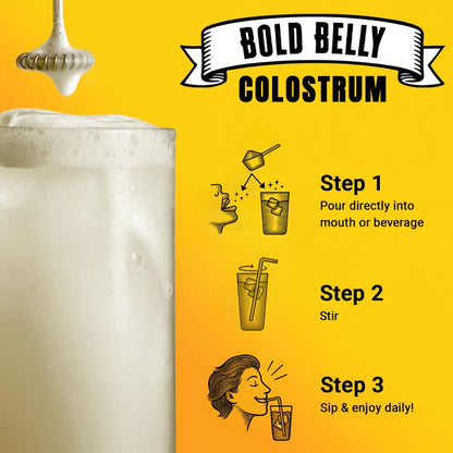 Bold Belly Colostrum Powder Supplement - Whole Cream Bovine Colostrum for Gut & Immune Support, Grass-Fed USA Cows, Cold-Processed - dailyvitalstore