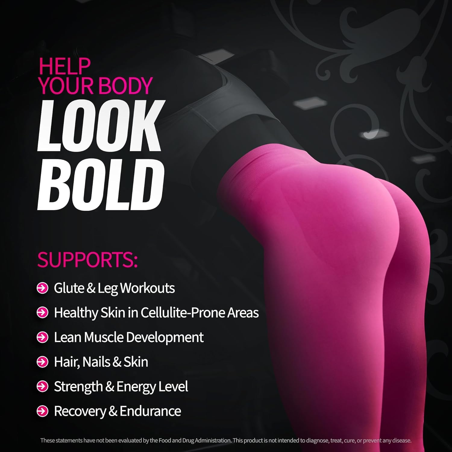 Bold Buns Creatine for Women – Supplement with Collagen & BCAA – Supports Muscle Development, Post-Workout Recovery, Skin Elasticity, - dailyvitalstore