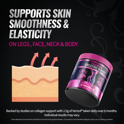 Bold Buns Creatine for Women – Supplement with Collagen & BCAA – Supports Muscle Development, Post-Workout Recovery, Skin Elasticity, - dailyvitalstore