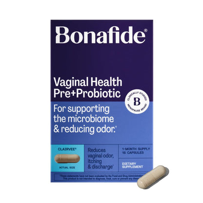 Bonafide Clairvee Vaginal Probiotic for Relief from Odor, Itching, & Discharge. — 1-Month Supply (15 Capsules) - dailyvitalstore