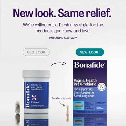 Bonafide Clairvee Vaginal Probiotic for Relief from Odor, Itching, & Discharge. — 1-Month Supply (15 Capsules) - dailyvitalstore