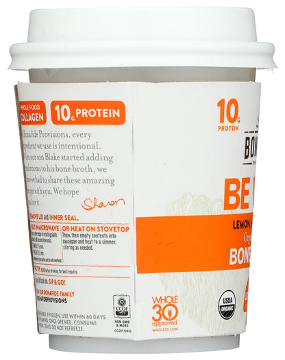 Bonafide Provisions Fresh Organic Be Well Broth with Lemon, Mint & Ginger Organic Chicken Bone Broth, Frozen 8 fl oz - Gluten-Free, Grain-Free, Paleo and Keto Friendly - dailyvitalstore