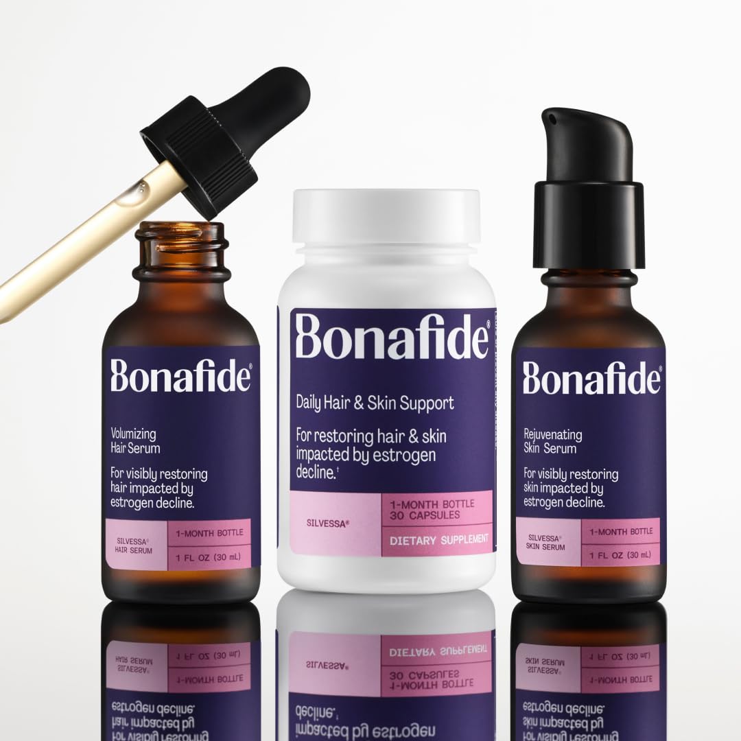 Bonafide Silvessa Hair & Skin Support Capsules – Hormone-Free, Drug-Free Daily Nourishment for Hair & Skin During Menopause – 30 Day Supply (30 Capsules) - dailyvitalstore