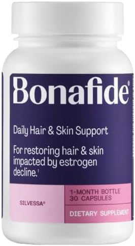 Bonafide Silvessa Hair & Skin Support Capsules – Hormone-Free, Drug-Free Daily Nourishment for Hair & Skin During Menopause – 30 Day Supply (30 Capsules) - dailyvitalstore