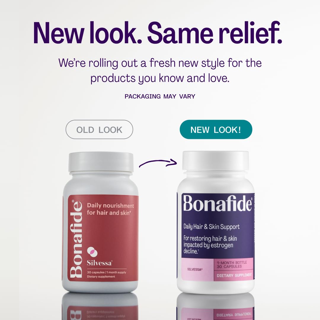 Bonafide Silvessa Hair & Skin Support Capsules – Hormone-Free, Drug-Free Daily Nourishment for Hair & Skin During Menopause – 30 Day Supply (30 Capsules) - dailyvitalstore