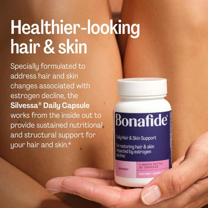 Bonafide Silvessa Hair & Skin Support Capsules – Hormone-Free, Drug-Free Daily Nourishment for Hair & Skin During Menopause – 30 Day Supply (30 Capsules) - dailyvitalstore