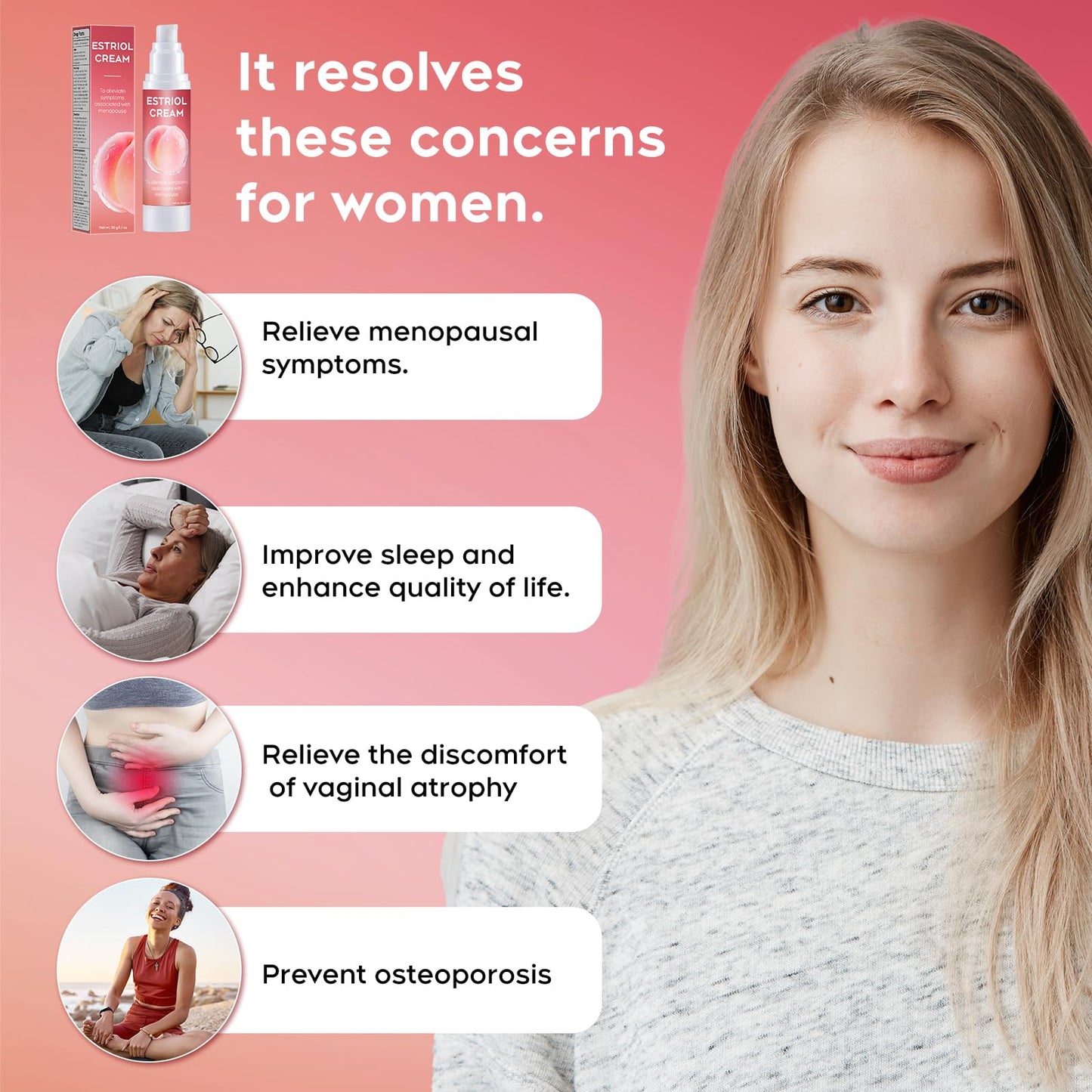BonaImmuneX Bioidentical Estriol Moisturizing Cream for Women - Peri-Menopausal Intimate Hydration to Soothe Vaginal Dryness & Vulval Itch (1.76 oz / 50g, ~3-Month Supply) - dailyvitalstore