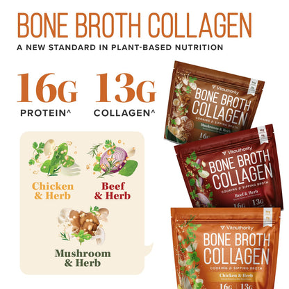 Bone Broth Collagen Powder 16g Collagen Protein per Serving Supports Joints Skin Nails & Gut Health Made from Real Beef Bone Broth Savory Collagen - dailyvitalstore