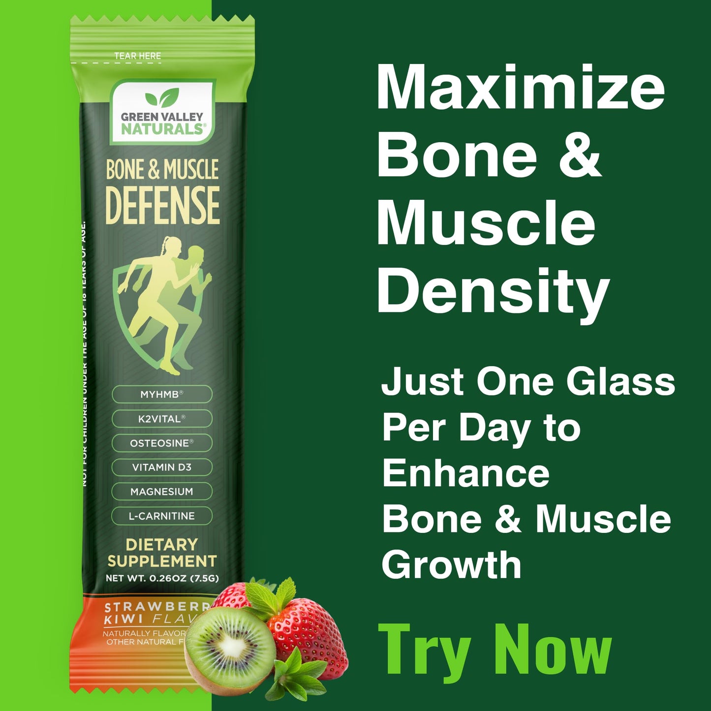 Bone & Muscle Defense Stick Pack | HMB + Leucine Amino Blend for Muscle Support | Protein Growth & Strength Formula for Women & Men | Fertility & Energy Support | Convenient On-the-Go Supplement - dailyvitalstore