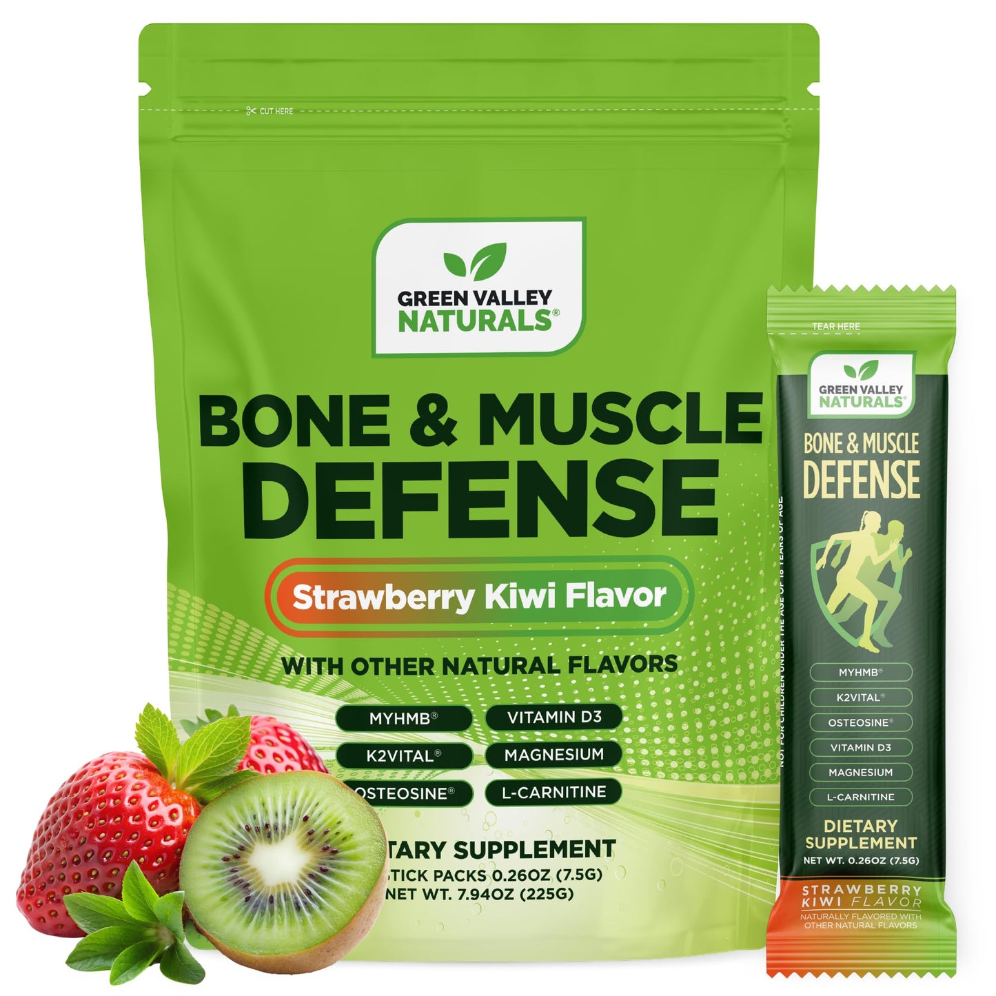 Bone & Muscle Defense Stick Pack | HMB + Leucine Amino Blend for Muscle Support | Protein Growth & Strength Formula for Women & Men | Fertility & Energy Support | Convenient On-the-Go Supplement - dailyvitalstore