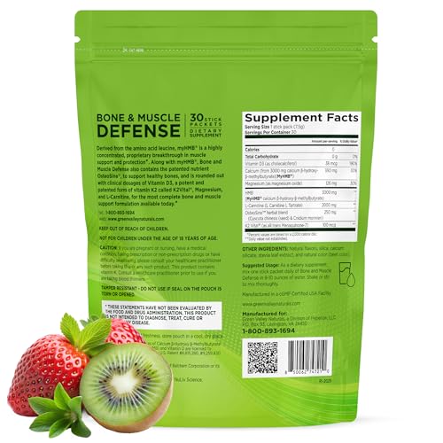 Bone & Muscle Defense Stick Pack | HMB + Leucine Amino Blend for Muscle Support | Protein Growth & Strength Formula for Women & Men | Fertility & Energy Support | Convenient On-the-Go Supplement - dailyvitalstore