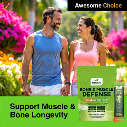 Bone & Muscle Defense Stick Pack | HMB + Leucine Amino Blend for Muscle Support | Protein Growth & Strength Formula for Women & Men | Fertility & Energy Support | Convenient On-the-Go Supplement - dailyvitalstore